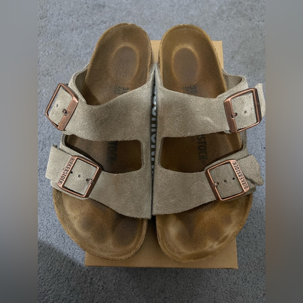 Taupe Birkenstocks (read caption for details)